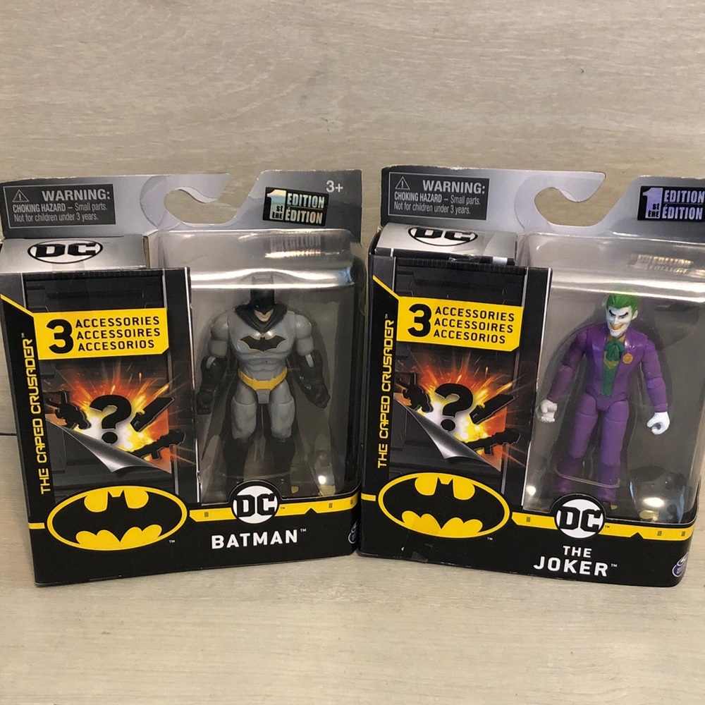 DC Comics 1st Edition Spin Master Batman & The Joker 4” Figures NIB Please Read